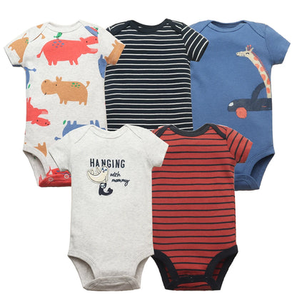 Little Adventures – 5-Piece Cotton Bodysuit Set for Babies (6–24 Months)