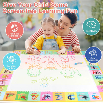 Splash-Free Creativity – 100x80CM Magic Water Drawing Mat for Mess-Free Fun & Learning