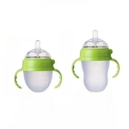 Soothe & Sip – Anti-Choking Silicone Baby Feeding Bottle with Handles – Nipple Bottle for Baby 0-9 Month 150ML/250ML