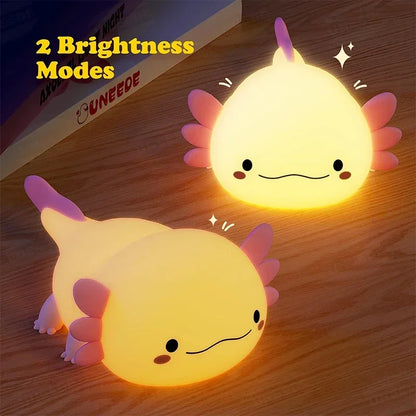 Glow with the Flow – Touch control sleeping lamp – Adorable Axolotl Silicone Night Light for Kids
