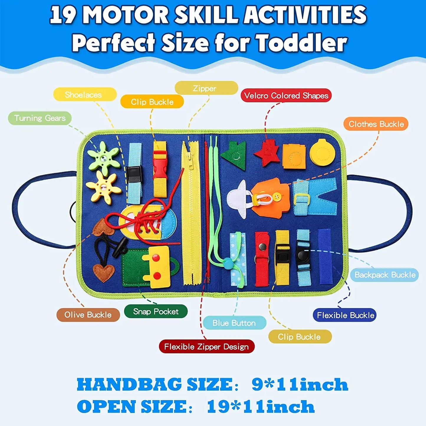 Little Explorer Sensory Busy Board – Unlock Endless Curiosity – Activity Developing Board for Motor Skills