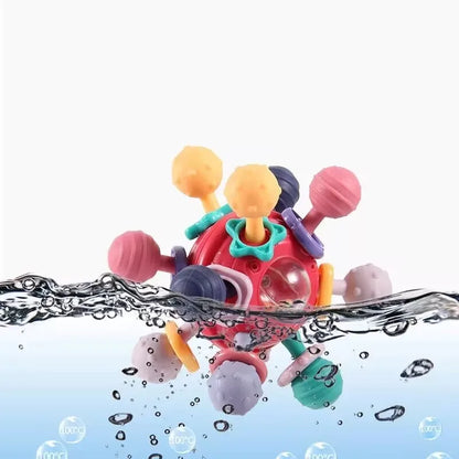 Silicone Teething Toys For Babies 0 12 Months – Sensory Rattle & Teether for Tiny Trailblazers