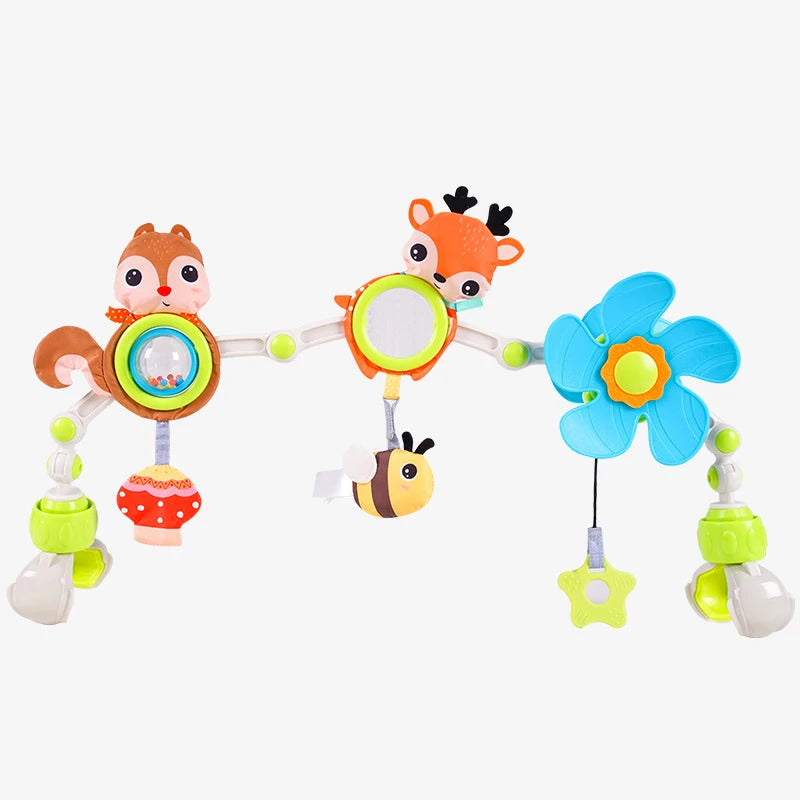 Little Explorer’s Delight – Foldable Musical Stroller Arch Toy for Sensory Play On-the-Go