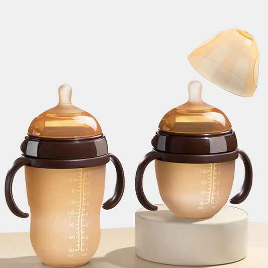 Soothe & Sip – Anti-Choking Silicone Baby Feeding Bottle with Handles – Nipple Bottle for Baby 0-9 Month 150ML/250ML